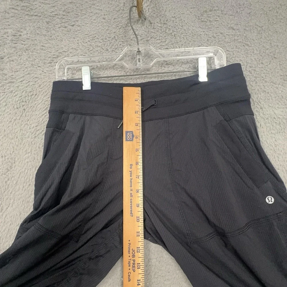 Lululemon Pants Womens 8 Black Capri Stretch Woven Drawstring Pockets Yoga Gym